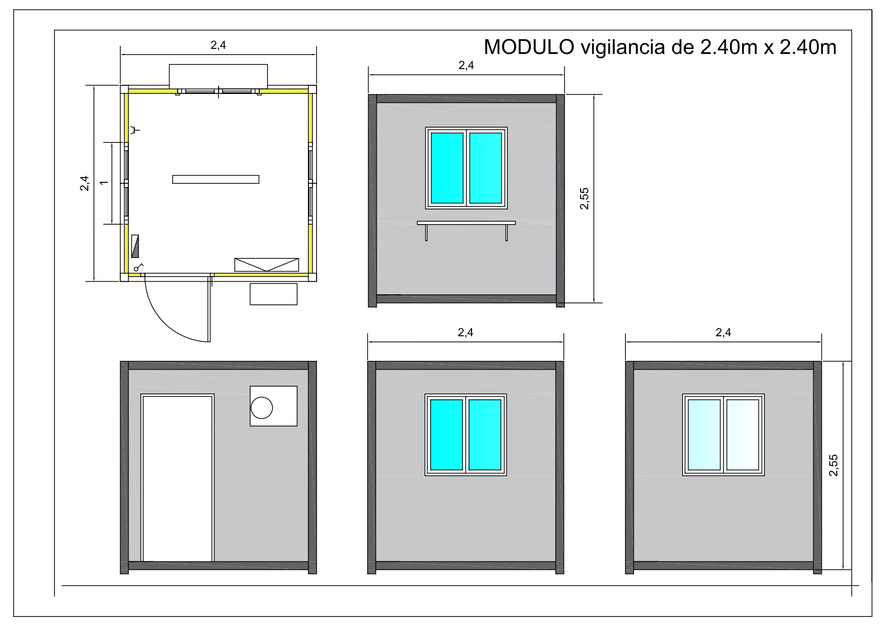MODULO-VIGILANCIA-TIPO-2_40M_ plano del módulo de vigilancia de 2,4 metros
