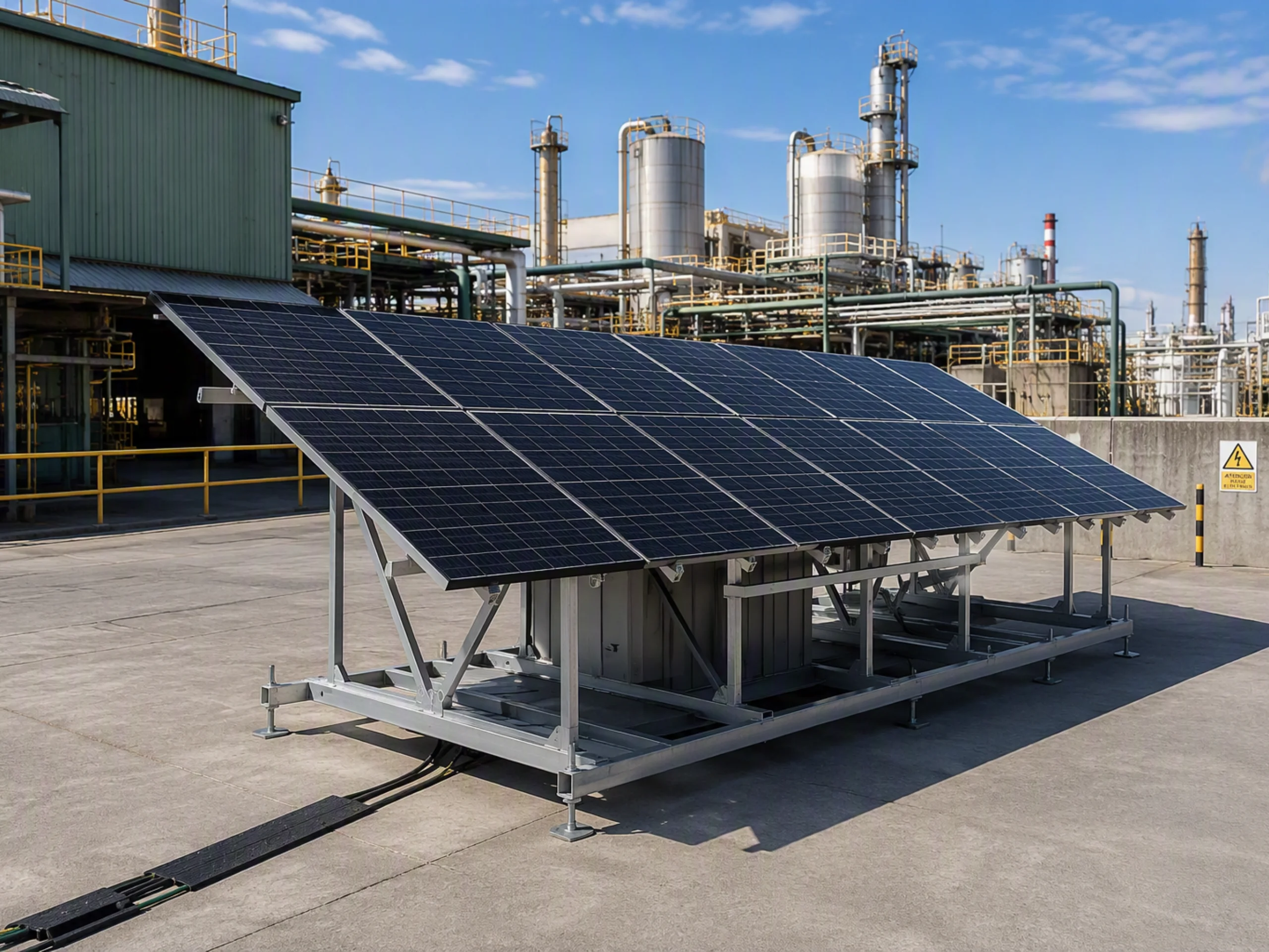 plataforma solar portátil industria